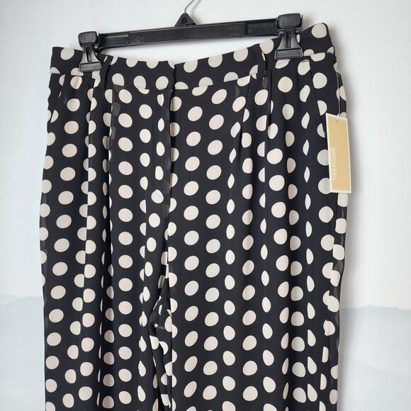 NWT Michael Michael Kors Pleated Polka-Dot Pants | Women's 8 - Picture 2 of 12